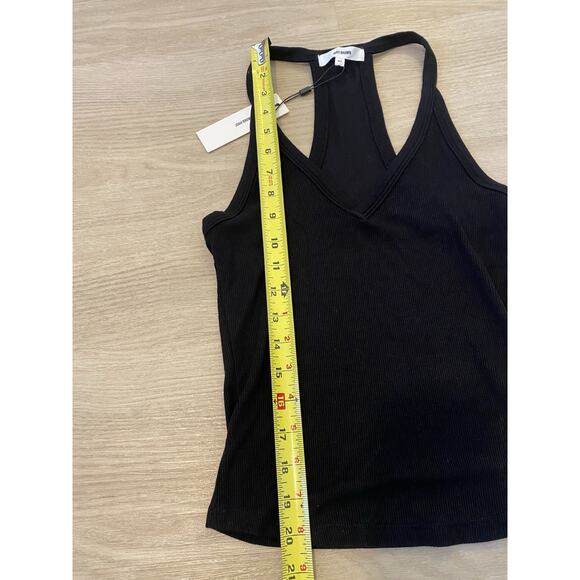 NWT JOAH BROWN Black V-Neck Racerback Tank XS/S Ribbed Sexy USA Designer Casual - Picture 9 of 9